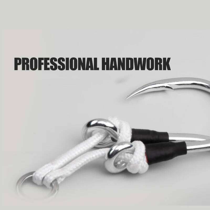 2pcs/bag High Carbon Steel Slow Double Sea Hook Saltwater Fishing Metal Jigging Assist Hooks Z260228