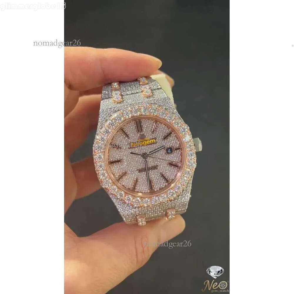 watch moissanite High-quality mens and womens moisanite watch diamond watch Luxury design Fully Automatic mechanical D color Iced Out VVS Watches Fast Shipping c6a