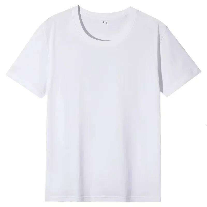 100% cotton Solid Tshirts Mens Short Sleeve Fashion Brand Trend White Black Clothing Tees Woman Customized Products Summer C260228 - view 3