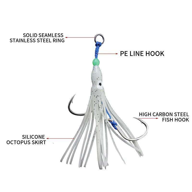 ZYZ 1pc JIG Assist Hook Slow Jigging Soft Octopus Bait String Deep Sea Fishing Hooks Z260228