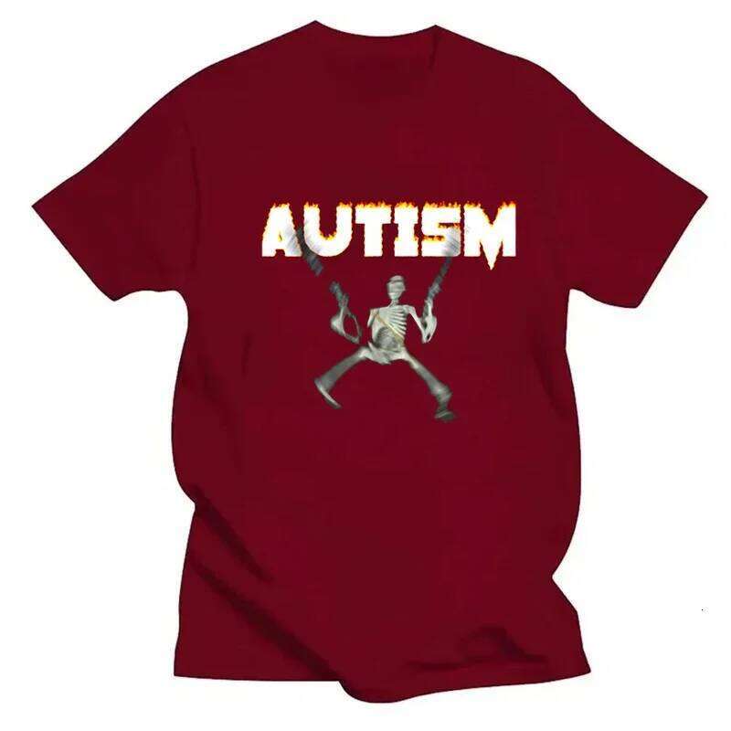 Autism Skeleton Meme Humor Funny Skull Men Women Hip Hop T-shirt Short Sleeve Fashion Casual Tshirt Oversized T Shirt C260228