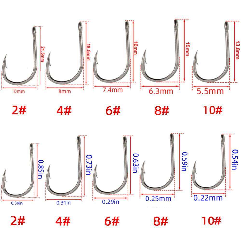 Hirisi 50Pcs Carp Fishing Barbed Hook High Carbon Steel Ring Eye Fish hook 8007 Z260228