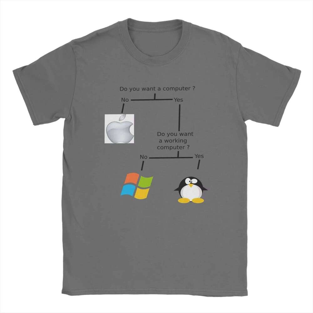 Linux Operating System Tux Penguin Men's women T Shirt Humor Tees Short Sleeve Round Neck T-Shirts Plus Size Tops C260228 - view 5