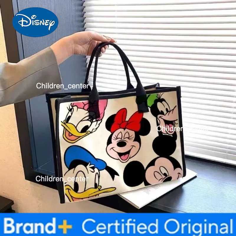 Disney 2025 New Minnie Fashion Cartoon Canvas Large Capacity Womens Shoulder Bag Commuting Casual Versatile Tote Crossbody Bag H260228