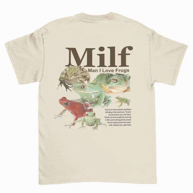 Milf Man I Love Frogs T Shirt Streetwear Oversized Casual Men's Women's Clothing Top Tee Harajuku O-Neck Short Sleeve Unisex C260228 - view 3