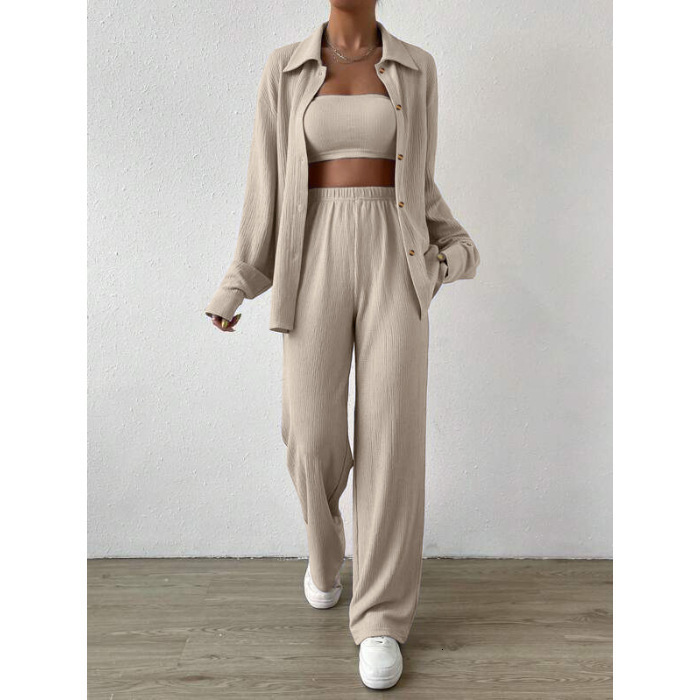 3 piece sets women outfit three piece set for women pants sets hoodies pants sets woman 3 pieces long sleeve fall clothes 250606