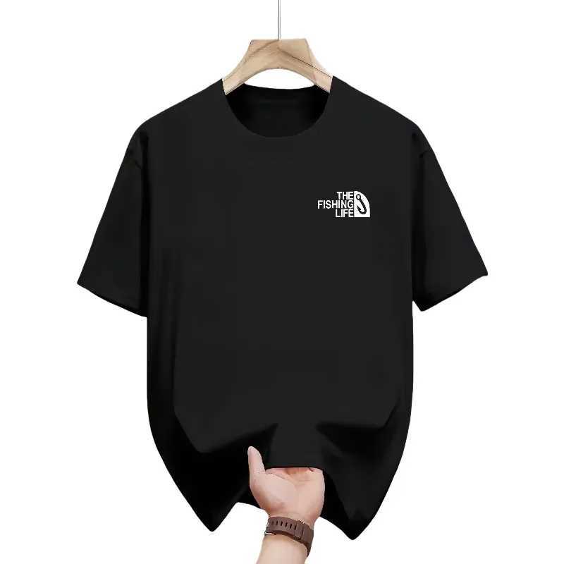 Men's American Style Printed T-Shirt Summer Casual Pure Cotton Loose Fit Round Neck Short SleeveT260228