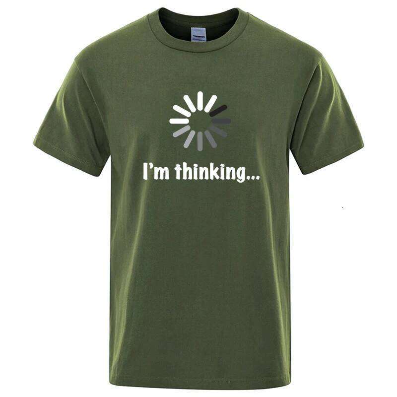 Men's T-shirt High Quality 100% Cotton Funny Im Thinking Printed Casual Loose Streetwear Cool Men T Shirt O-neck Male Tops Tees C260228 - view 4