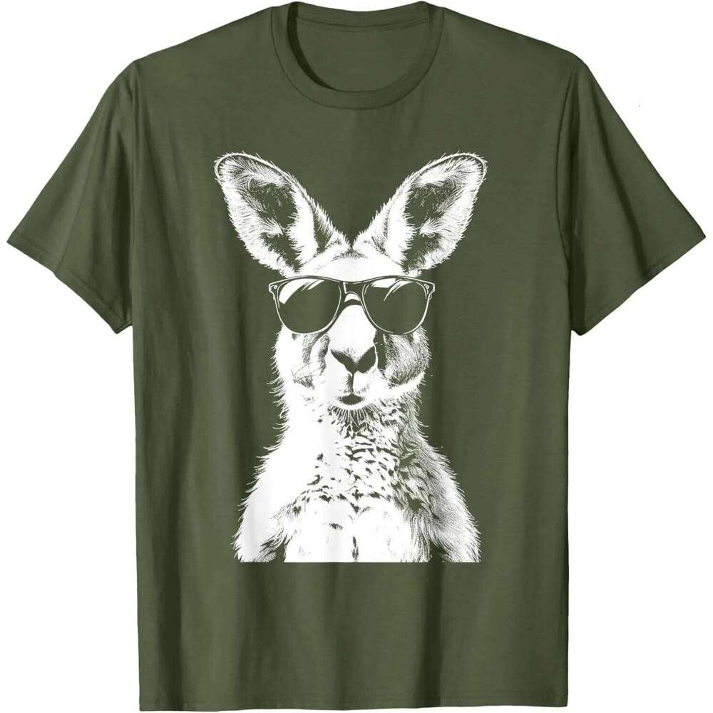 Kangaroo Wearing Sunglasses Funny Animal Australia T-Shirt Short Sleeve Casual 100% Cotton Shift C260228 - view 5