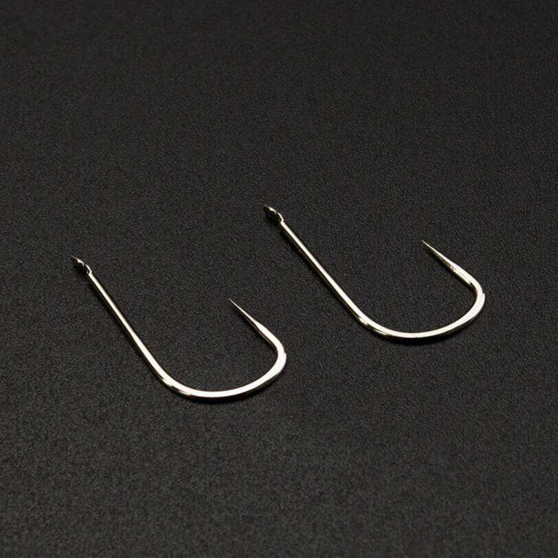 DYGYGYFZ 50pcs Reinforced Sleeve White No Barbed High Carbon Competitive Fish Table Hook Fishing Supplies Z260228