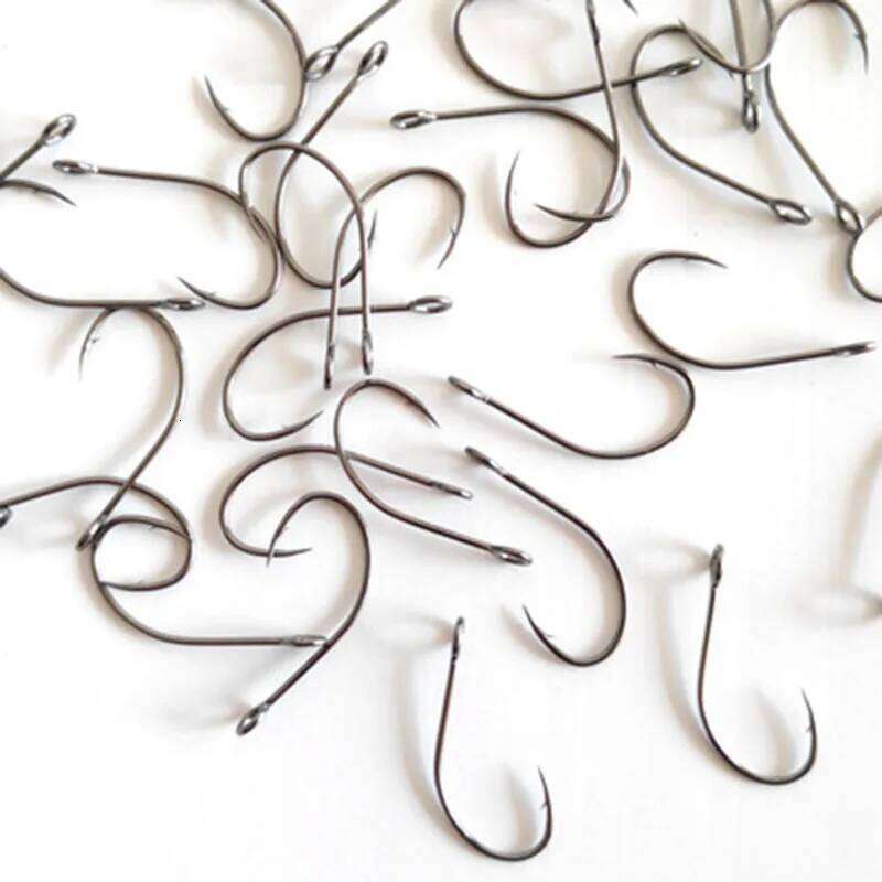 50Pcs/lot High carbon steel Single Nickel Large Hole Sharp Spoon Hook Stream Fishing Bait Trout Z260228