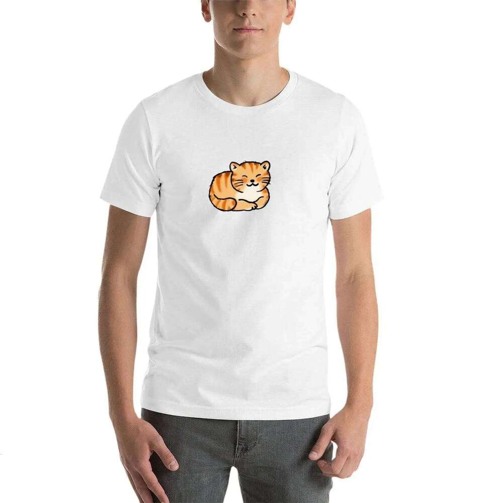 & T-Shirt cotton cat mens graphic orange shirt Sleeping pussy white t man shirts luxury C260228 - view 4