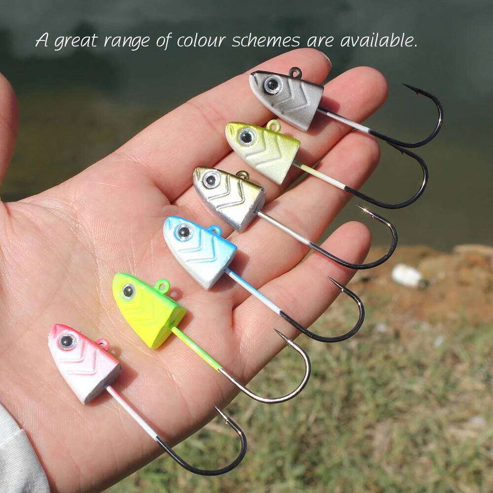 FISH KING 1pack Minnow Jig Head Hooks 5g 12g 25g Soft Lure Hook Jigging Artificial Silicone Bait Fishing Tackle Z260228