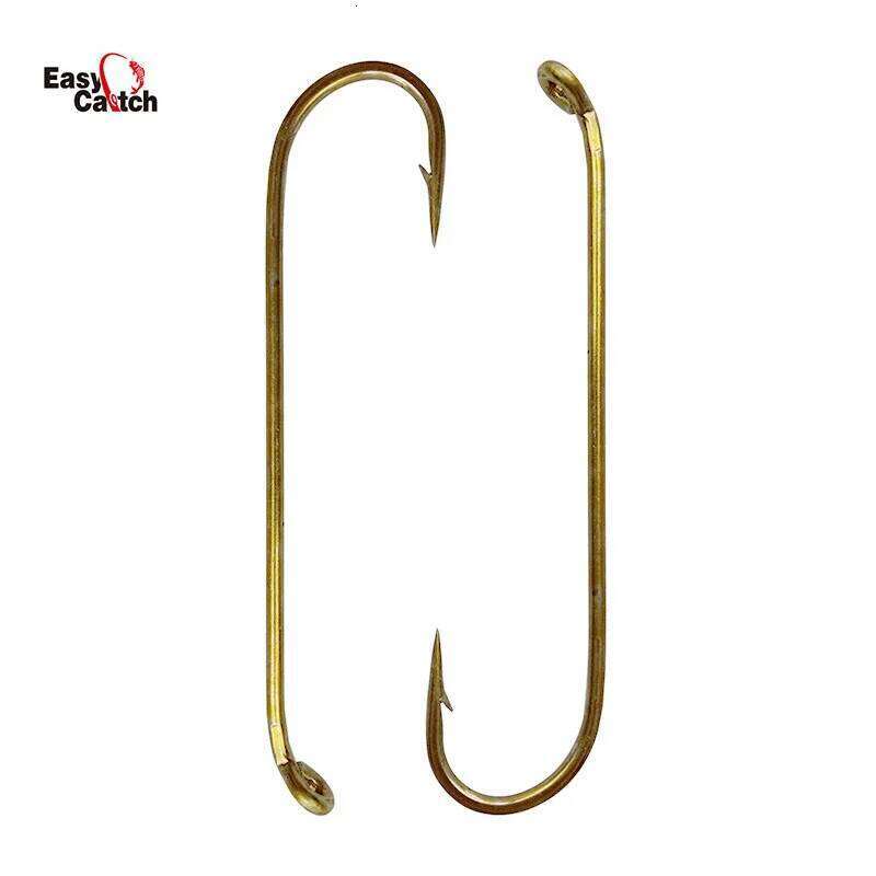 100Pcs 79580 High Carbon Steel Hooks Gold Color Long Shank Streamer Dry Fly Tying Fishing Hook For Jig Size 2 4 6 8 Z260228