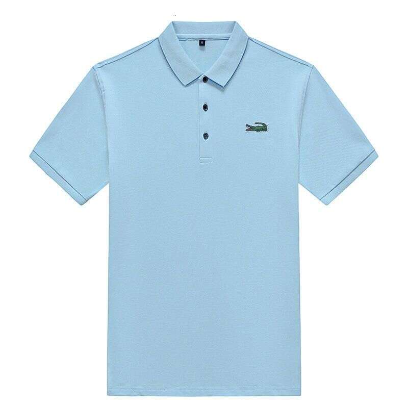 LANTI KAST Noble designer handbag Crocodile Polo Shirt Men's Summer Short Sleeve T-Shirt Pure Cotton Turn-Down Collar Loose Plus Size Women'