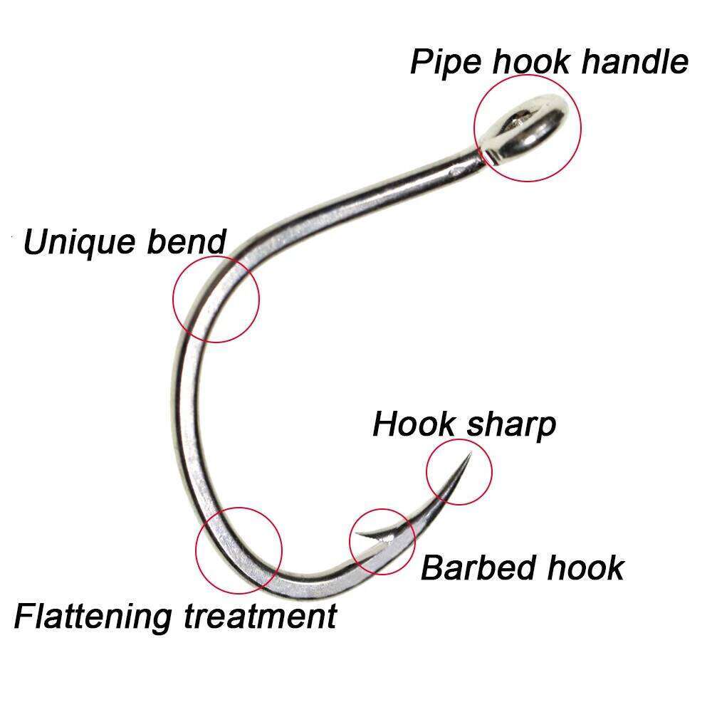 ICERIO 10PCS Matte Tin Coating Anti-Corrosion Saltwater Fish Hooks Spade end handle design For Assist Jigging Lure Hook 1/0-5/0# Z260228