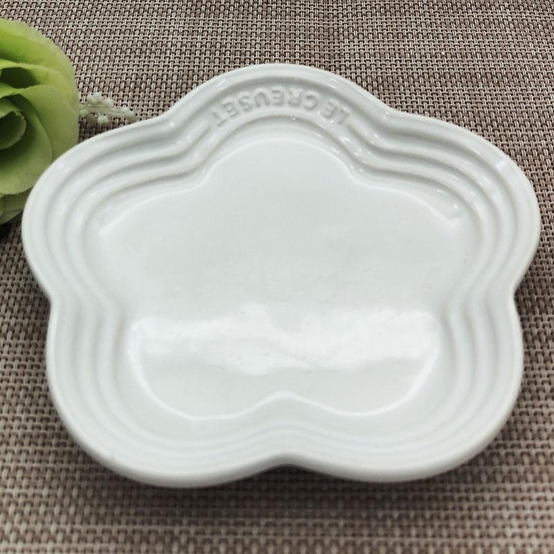 French Home Ceramic Underglaze Colored Small Plum Blossom Plate Handmade Flower Shaped Side Dish Decorative Dessert Tray 241217