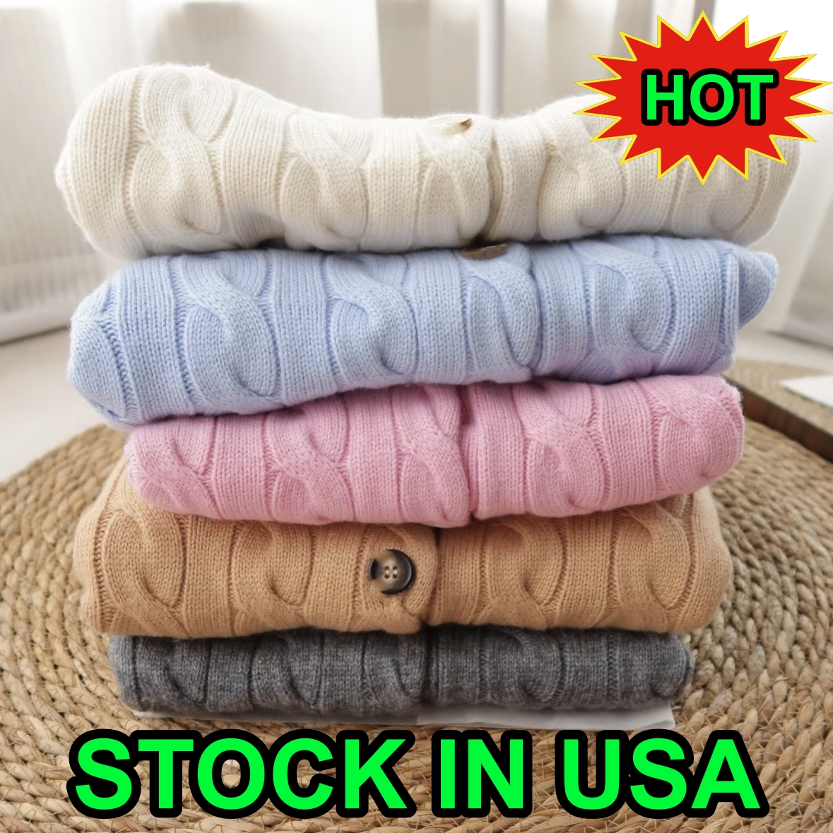 cardigan sweater women polo sweater cashmere sweaters Wool Blend Fabric Wholesale Light luxury classic cardigan designer woman