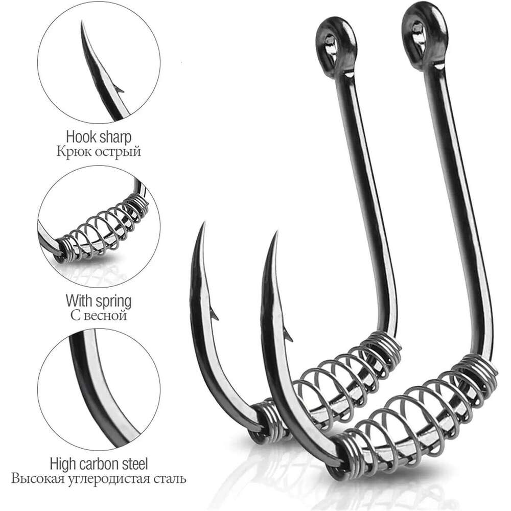 FishTrip Fishing 20-80pcs Baiting Dough Barded Fish Spring Tackle High Carbon Steel Circle Octopus Hook Freshwater Z260228