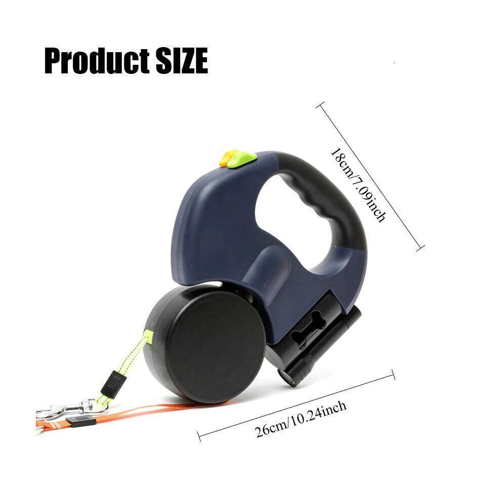 Pet Supplies in Retractable Harness & for Dual Dogs Reflective Leash Dog Accessories with Built in Flashlight AntiTangle Clip