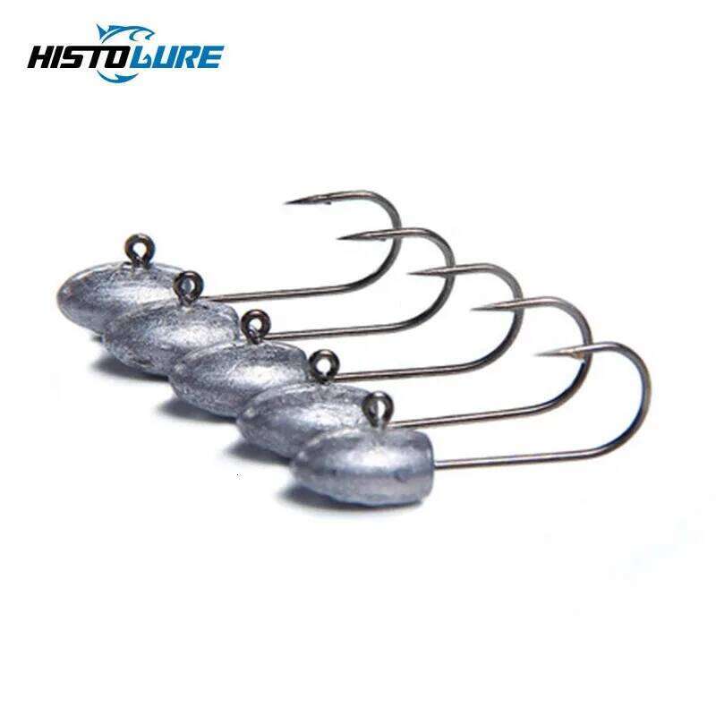 HISTOLURE AJING Fishing Hooks 1g 2g 3g 4g Soft Lure Trout Rockfish Bait Jig Head Worm Hook Z260228