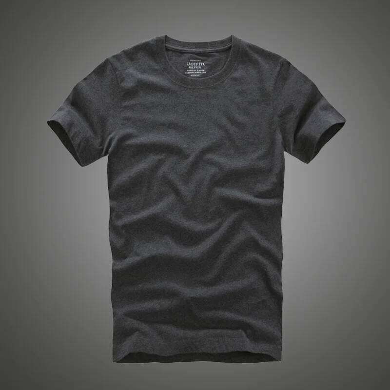 Men Tshirt 100% Cotton Solid Color O-Neck Short Sleeve T shirt Male High Quality Tops Soft Clothing C260228 - view 3