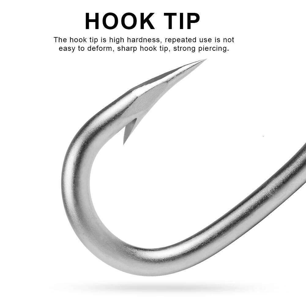PROBEROS 5PCS Stainless Steel Fishing Hook, 99-209LB Max Tension, Suitable for Tuna, Marlin, Sailfish, Swordfish Z260228