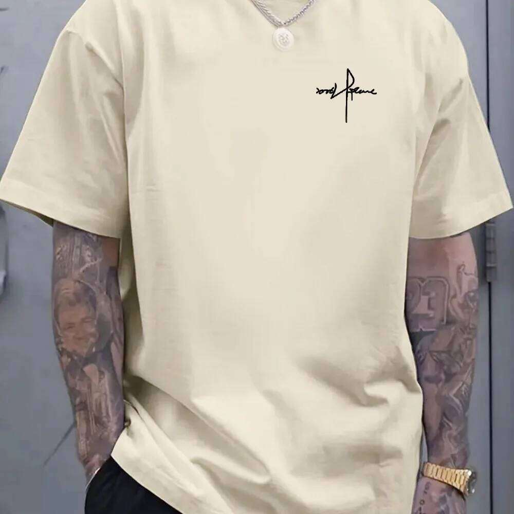 2026 Spring New Style Men's Pure Cotton Casual Sport Loose Large-Sized Letter Print Comfortable Round-neck Short-Sleeve T-shirt C260228 - view 4
