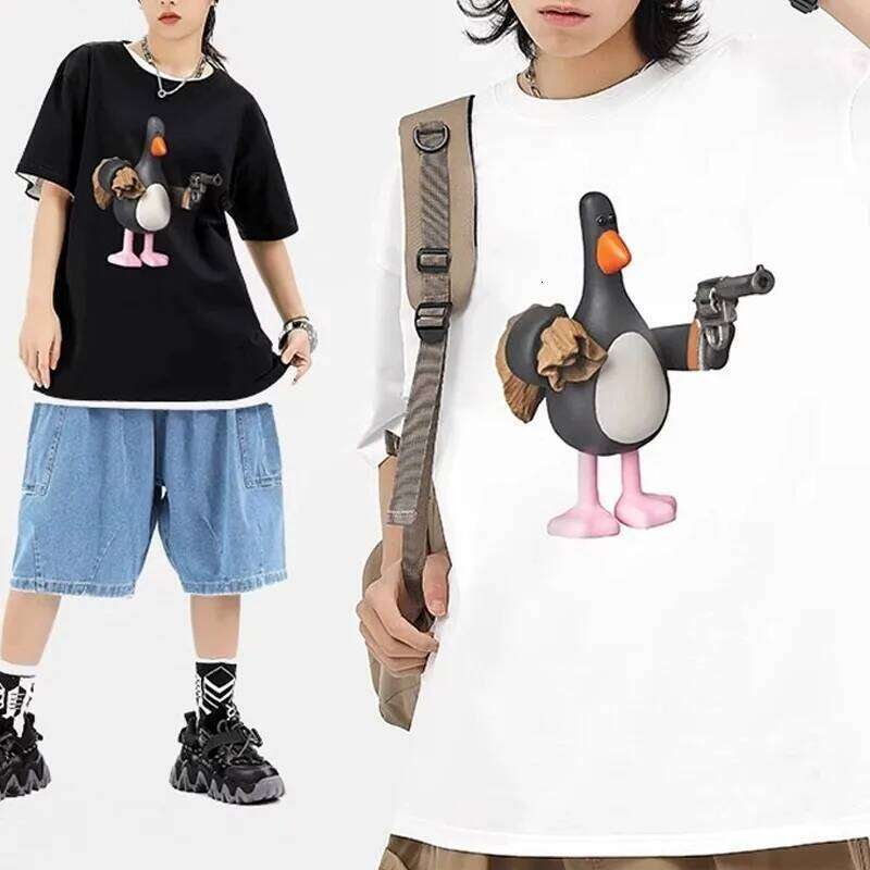 American Sle Cartoon Penguin Print ort Sve T-irt Couple Matching Fit Breathable Casual Top C260228 - view 4