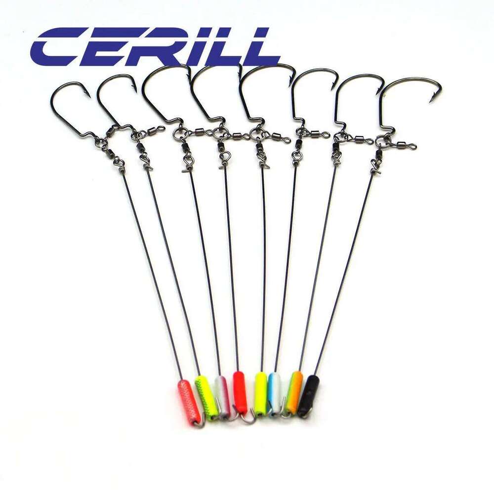 Cerill 1 PC Tokyo Barbed Hook Wire Punching Rig Drop Shot Target Thick Grass With Swivel Fishing Weights Japan For Soft Lure Z260228