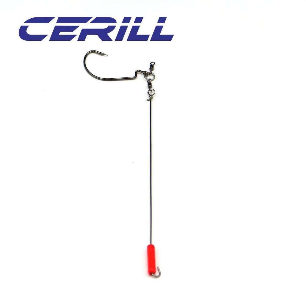 Cerill 1 PC Tokyo Barbed Hook Wire Punching Rig Drop Shot Target Thick Grass With Swivel Fishing Weights Japan For Soft Lure Z260228