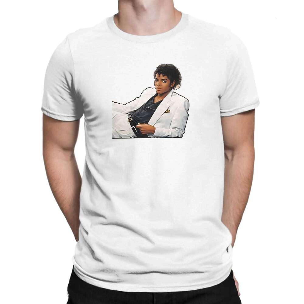 Men's Pop King M-Michaels J-Jacksons Fans Art T Shirt Cotton Clothes Fun Short Sleeve Crewneck Tees Classic T-Shirts C260228 - view 3
