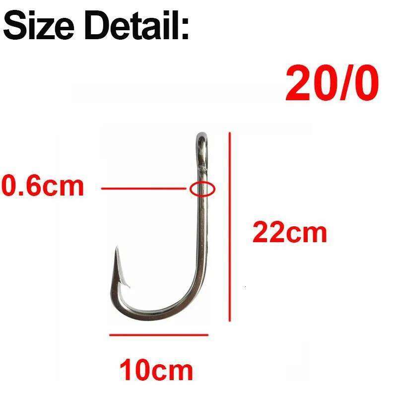 JSM 7731 Stainless Steel Super Large shark Hooks Game Fish Tuna Bait Extra Big Fishing Hook Size 20/0 Z260228