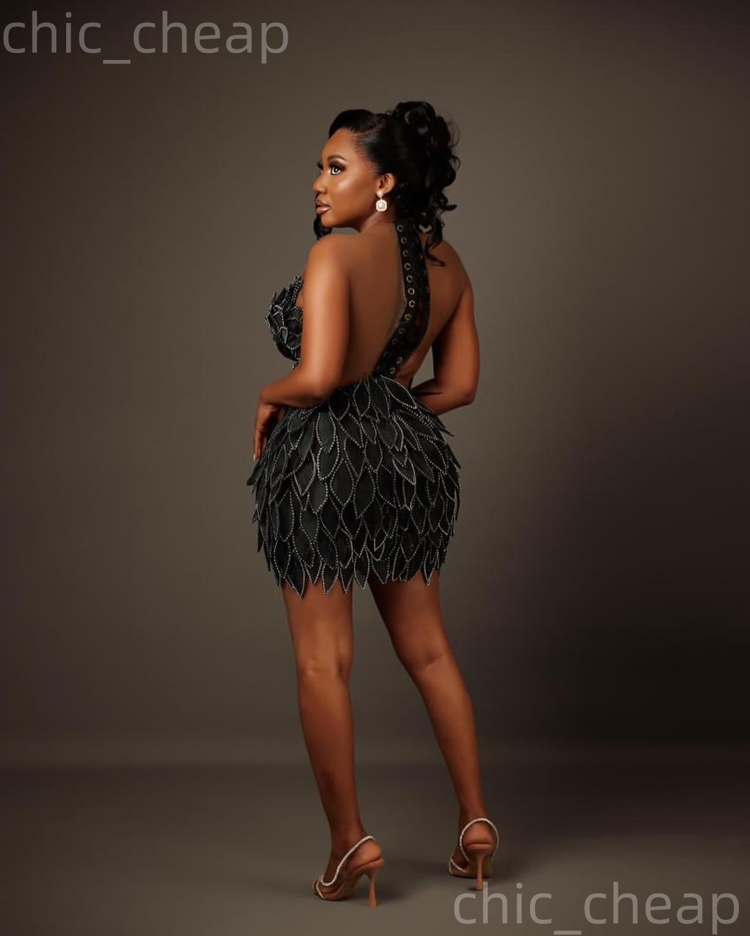 2026 Black Sheath Cocktail Dress Sheer Neck Florals Crystals Short Mini Graduation Homecoming Dresses For Special Occasions Sweetheart Gowns ZJ066