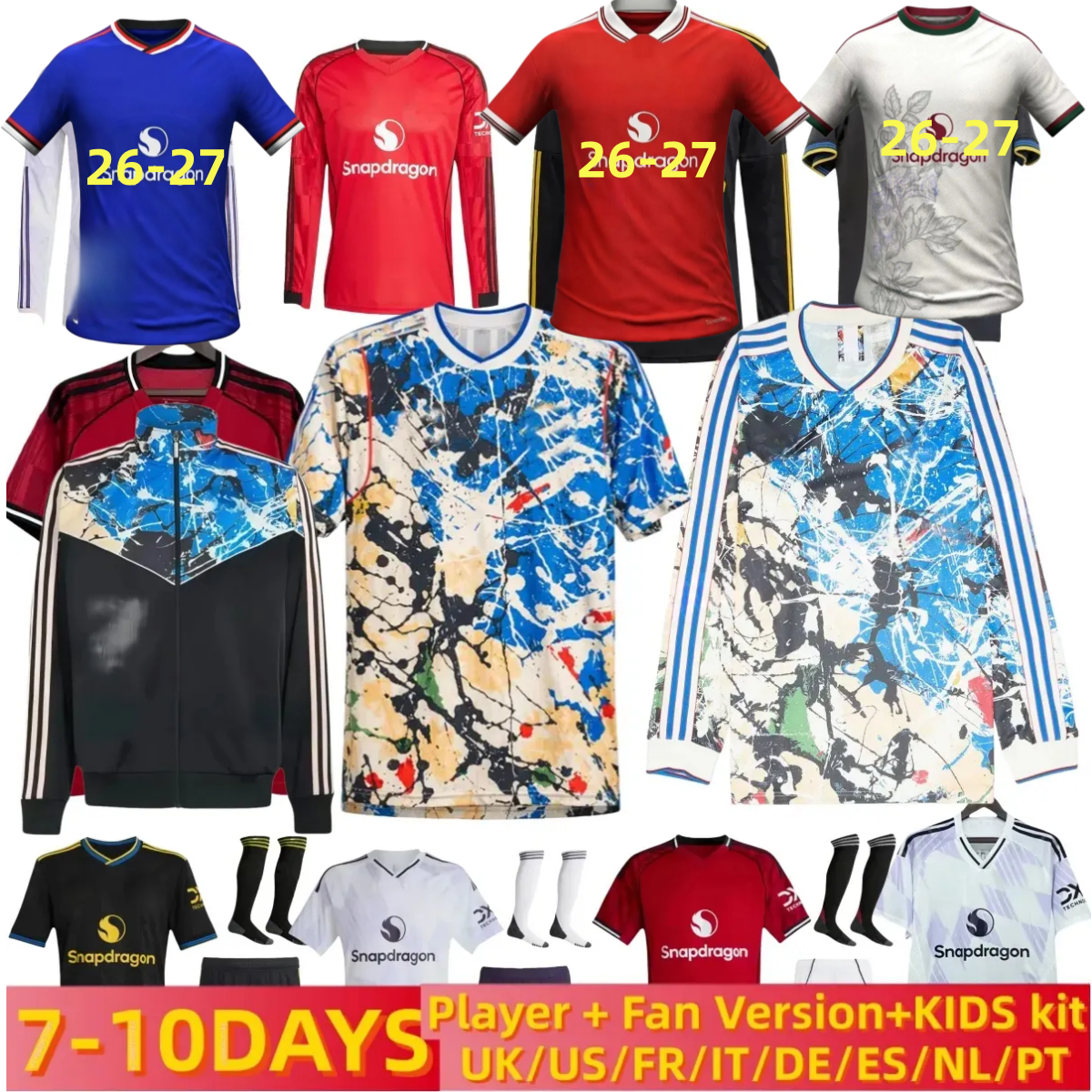 25 26 AMAD CUNHA manchesteeer Stone Roses Soccer Jerseys 2025 2026 Manchest er United MAINOO MUTDES Men Kids football shirts Kit Fans Player Men Kids 666