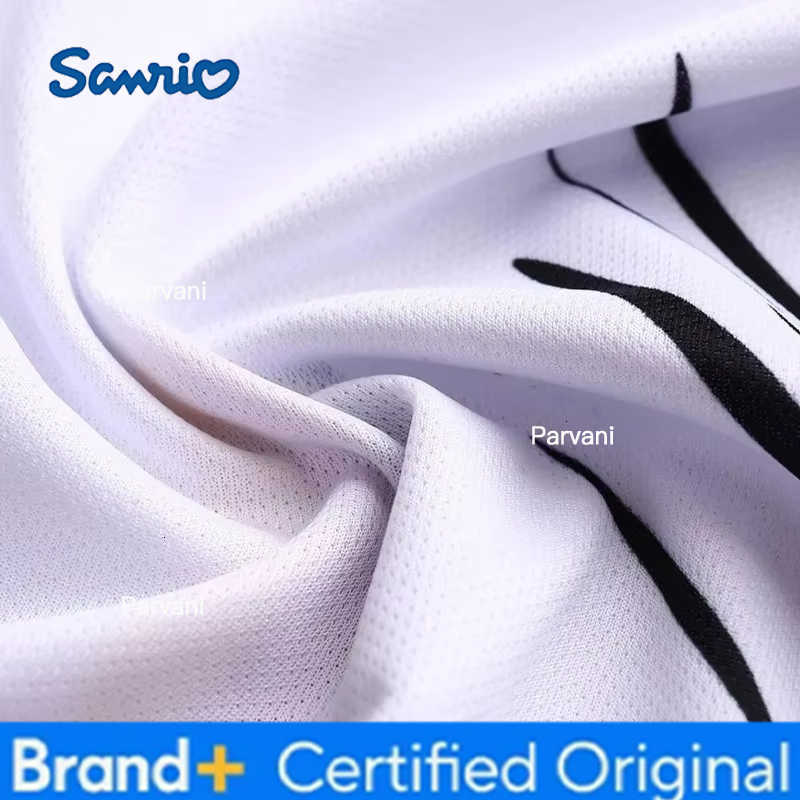 Sanrio Hello Kitty V-neck T-shirt Y2K American Fashion Cool Casual Sportswear Mens and Womens Loose and Comfortable Top H260228