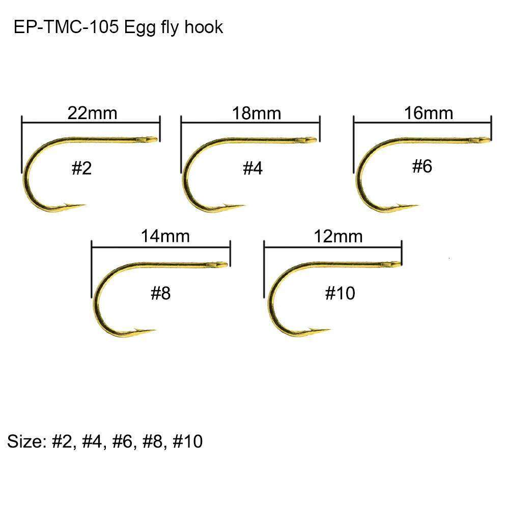 Eupheng 100pcs Steelhead Salmon Stone Bug Egg Series Caddis Hopper Streamer Wet Fly Fishing Hooks Z260228