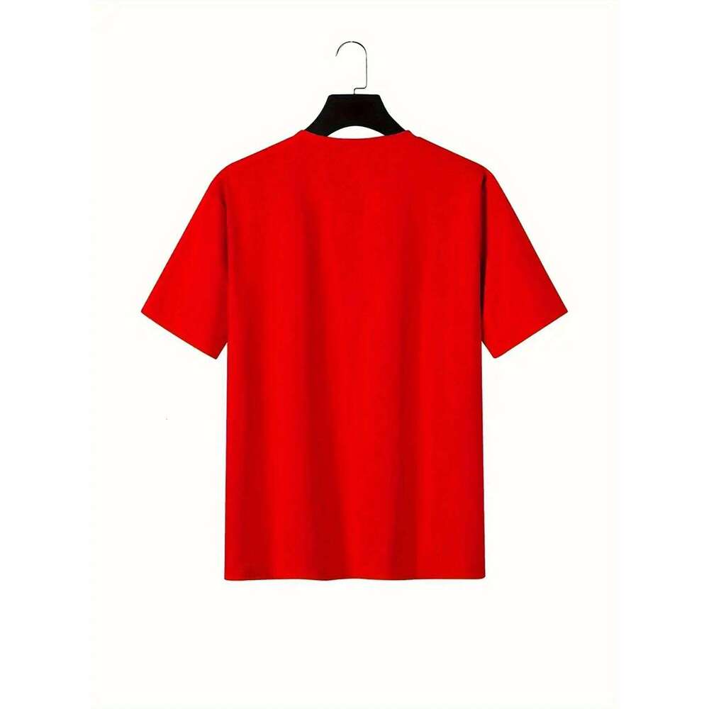 3D Logo T-Shirt: Vibrant Red Calvin Design Modern Urban Style Perfect for Spring/Summer Make C260228 - view 3