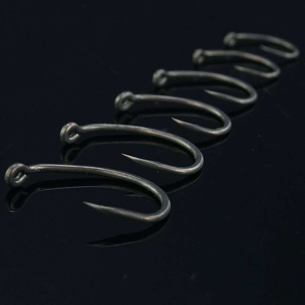 Hirisi 50pcs PTFE Coated High Carbon Stainless Steel Barbed Fish Hook With Eye Fishing Accessories 8025 Z260228