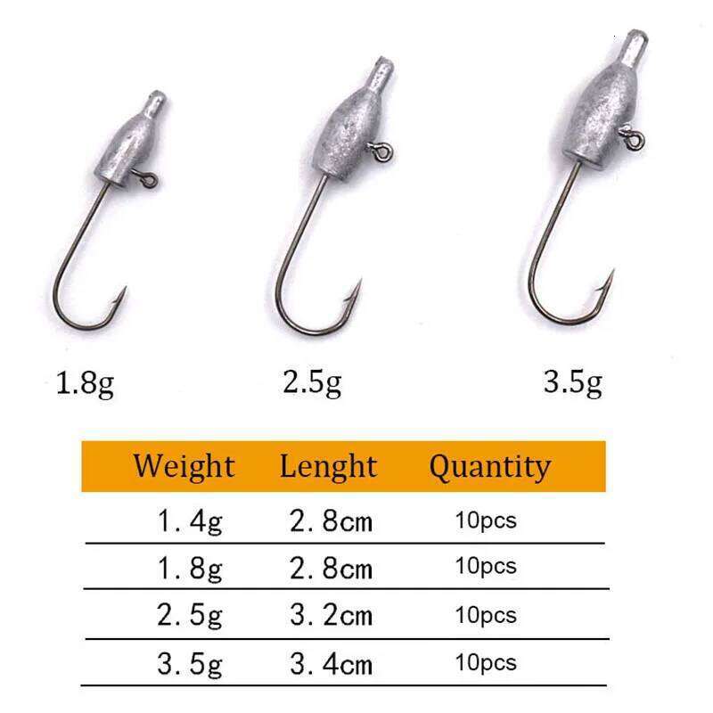 HISTOLURE Head 10pcs AJING Fishing Barbed Hook Trout Soft Lure Rockfish Bait Jig Worm Ho Z260228
