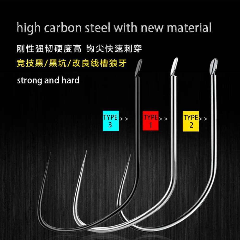 10pcs Non-barbed Competition Fish Hook Set of Sharp Hooks Tackle Goods Accessories for Fishing Fishery Material High Carbon Z260228