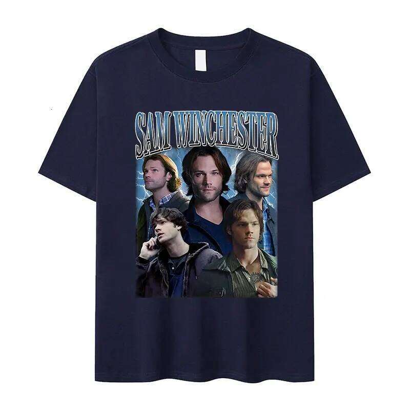 Tv Series Sam Dean Winchester Graphic T Shirts Men's Retro High Quality Fashion T-Shirt Casual Oversized Cotton Tees Streetwear C260228 - view 7