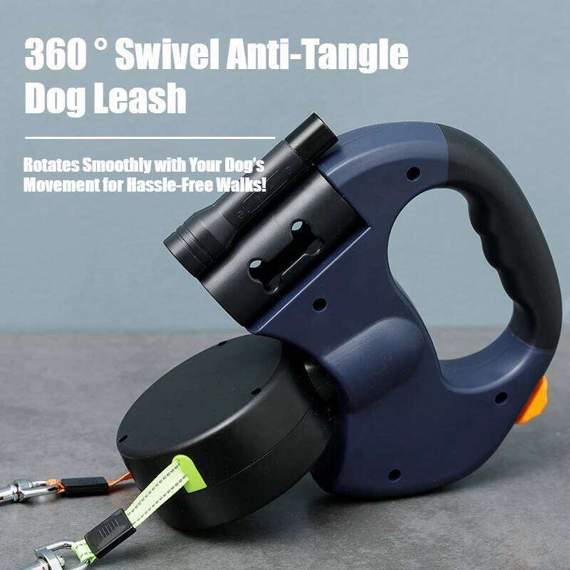 Pet Supplies in Retractable Harness & for Dual Dogs Reflective Leash Dog Accessories with Built in Flashlight AntiTangle Clip