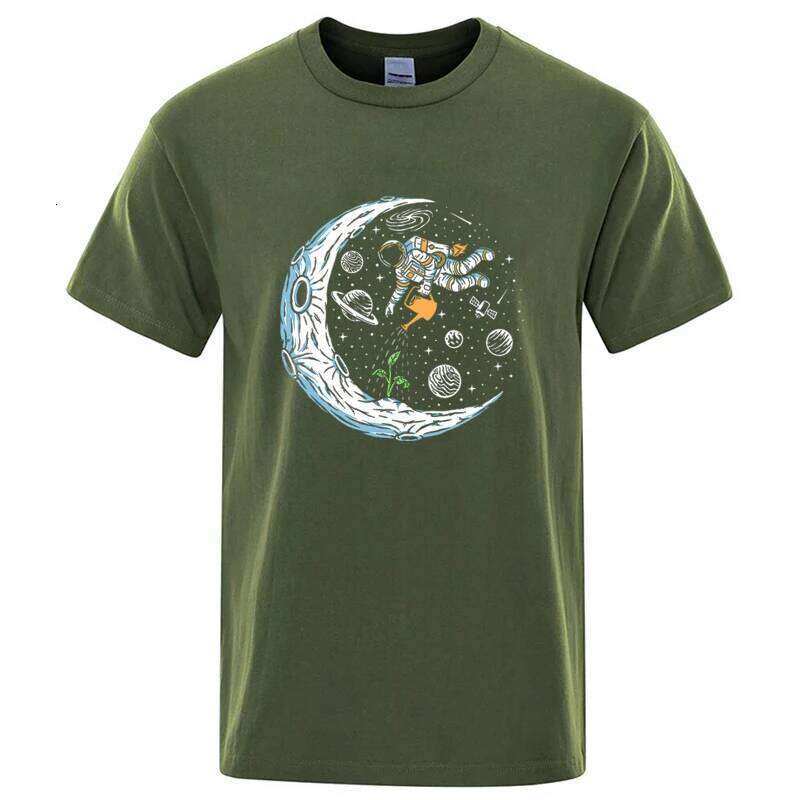 Summer Men's 100% Cotton Casual Funny Astronaut Design Print Loose O-neck T Shirt for Men Short Sleeve Male T-shirt Tees C260228 - view 5
