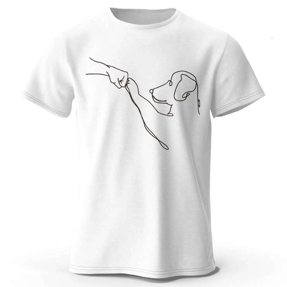 The Dog Friend Printed Modern Minimalist 100% Cotton T-Shirt, Lightweight Round Neck Short Sleeve Tee, Unisex Everyday Wear C260228