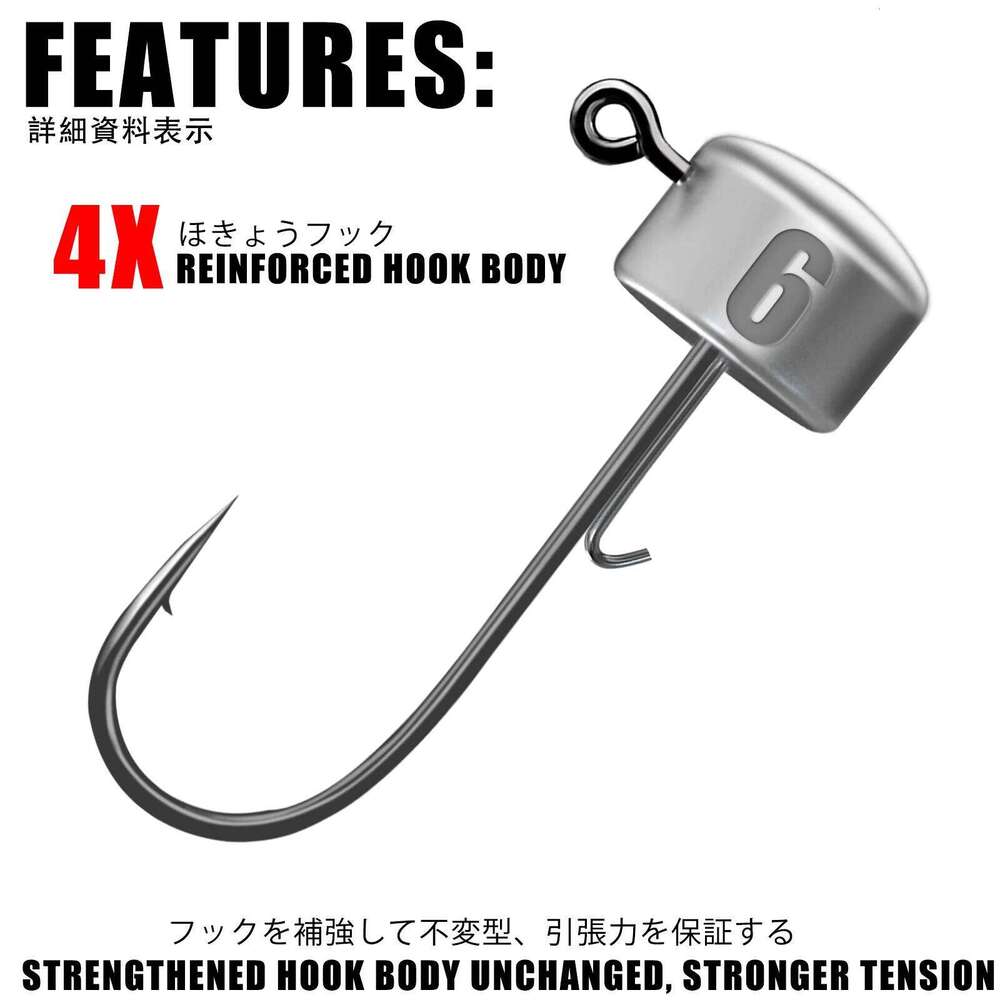 Ned Rig Jig heads Fishing Hooks 1.8-6g Tumbler Ajing For Soft Worm Lure Bass Fish Pesca Rockfish Pike Trout Accessories Z260228