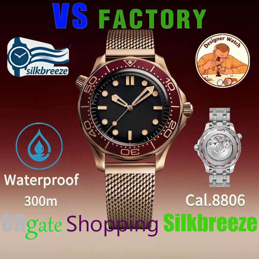 OME Men Diver Watch 42mm Black Dial Red Bezel Stainless Steel Folding Buckle Sapphire Mirror Glass Cal.8806 Waterproof 300m Men Outdoor Sports Watch VS Factory AAAAA