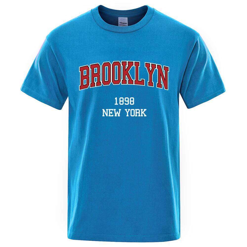 Brooklyn 1898 New York City Letter Prints T Shirt Men Women Clothes T-Shirts Loose Summer Tshirt Cotton Breathable Short Sleeve C260228 - view 3