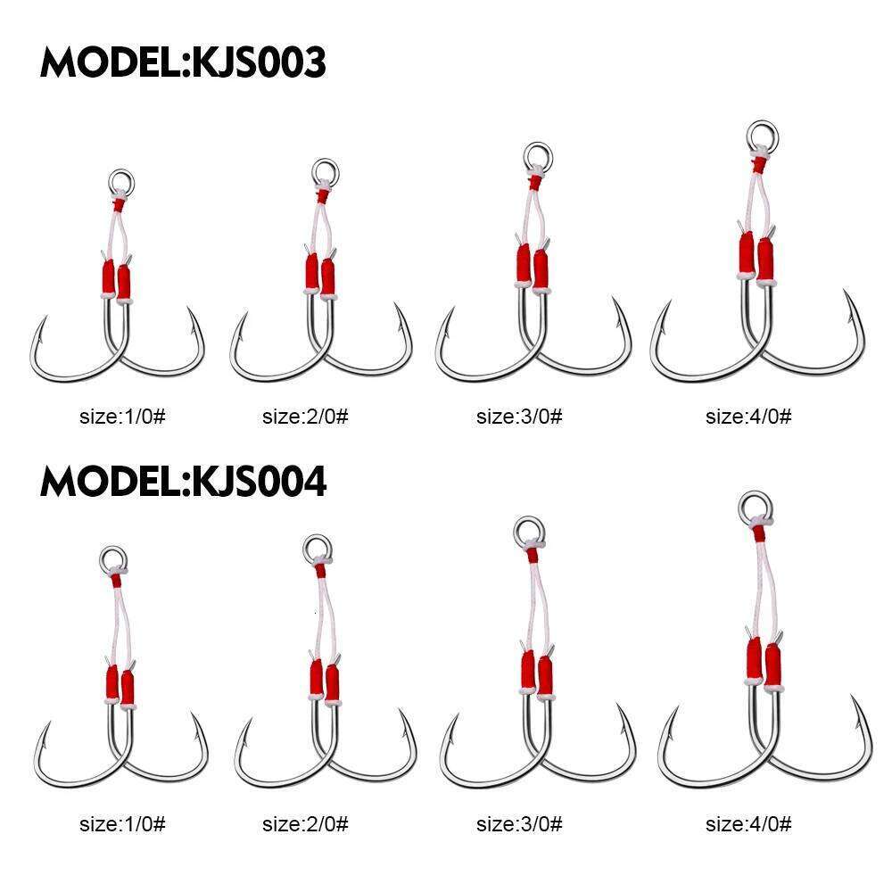 PROBEROS 2pcs Double Assist - High-Carbon Steel Hooks & Vertical Jigging Lures,Outdoor Fishing Accessories Z260228