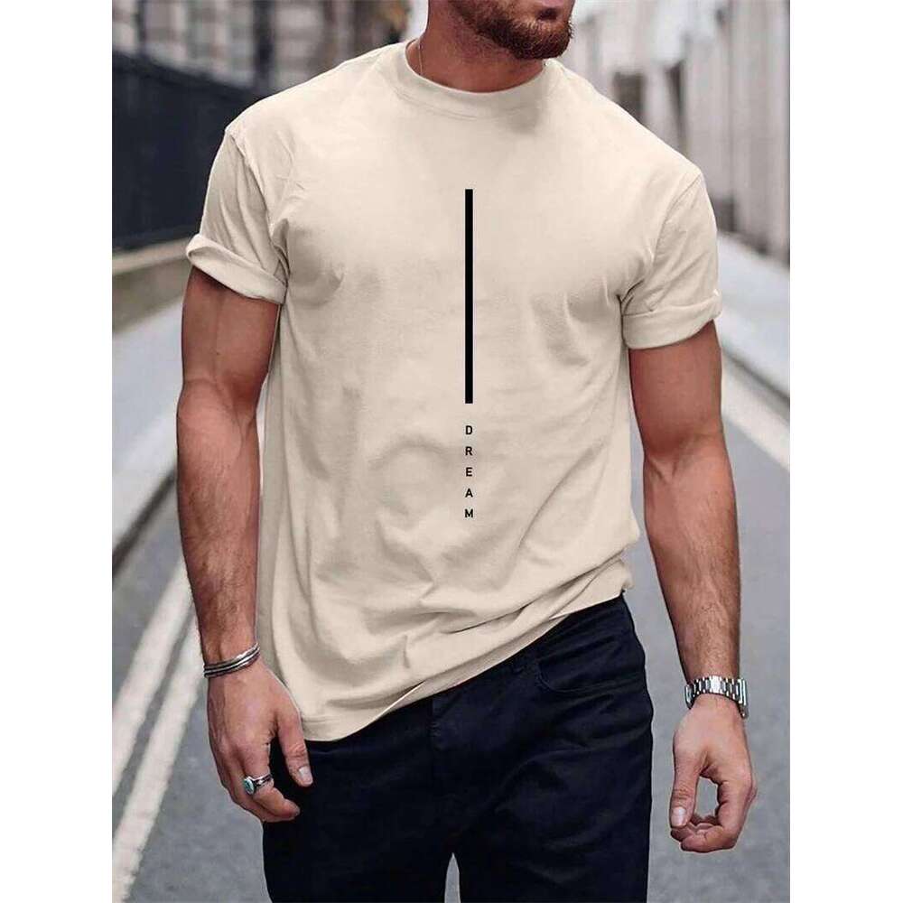 Simple Dream Letters Graphic T Shirts For Men Fashion Trend Streetwear Hip Hop 3D Printed Tees Cool Oversized Crew Neck Tops C260228 - view 5